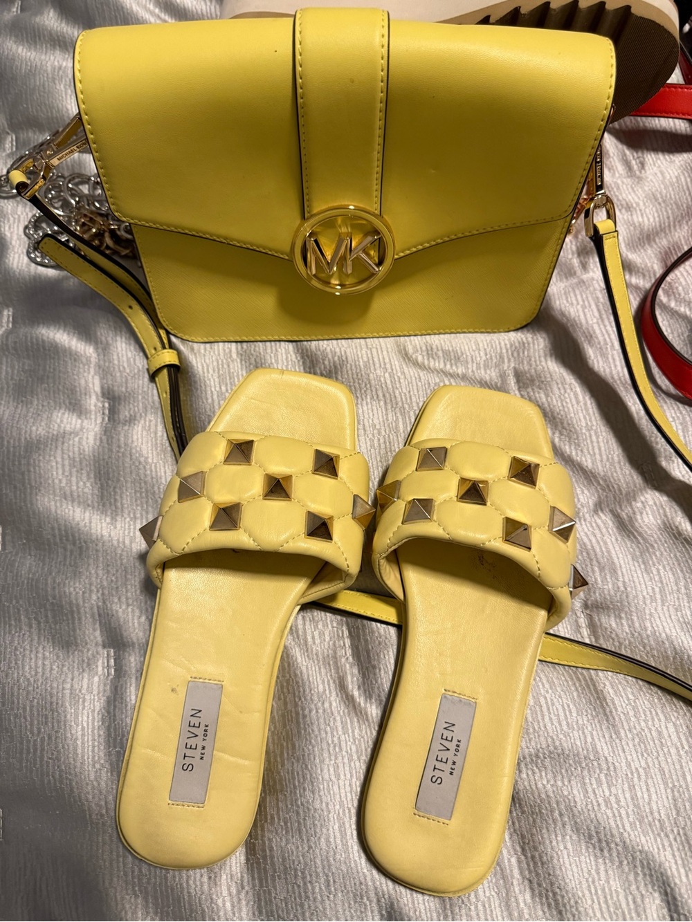 Michael Kors Bright Yellow MK Signature Crossbody - Picture 5 of 6